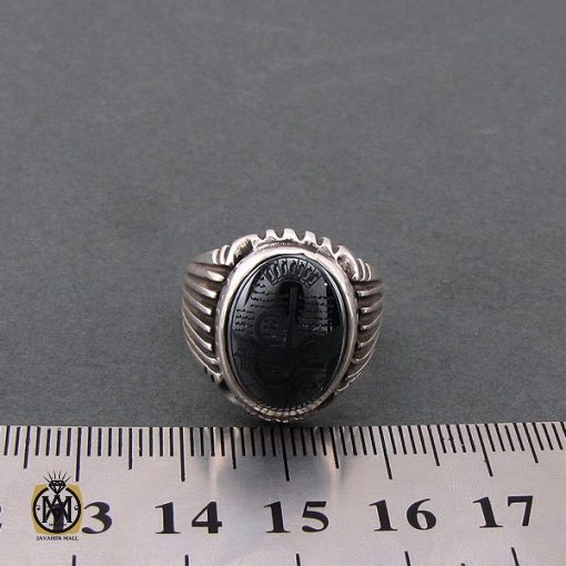 4 انگشتر حدید سینی با حکاکی عین علی مردانه - کد 8374 - تصویر 4