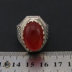 انگشتر عقیق مرغوب و درشت مردانه هنر دست استاد شرفیان - کد 8535 - تصویر 4