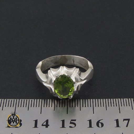 انگشتر زبرجد مردانه با رکاب دست ساز - کد 8549 - تصویر 4