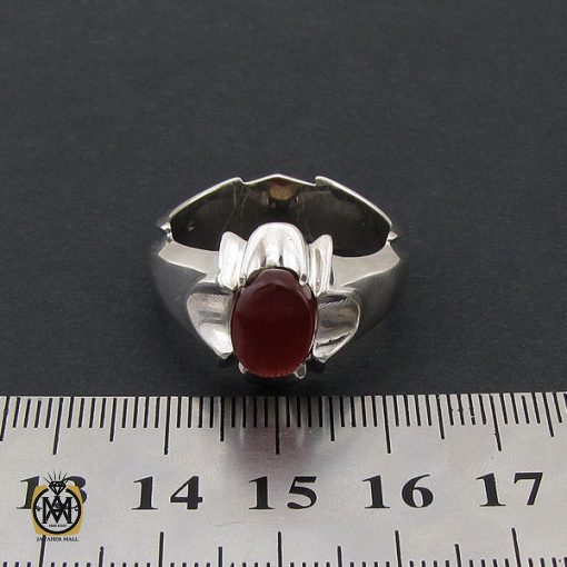 انگشتر عقیق یمن مرغوب مردانه رکاب هنر دست استاد قاسمی - کد 8559 - تصویر 4