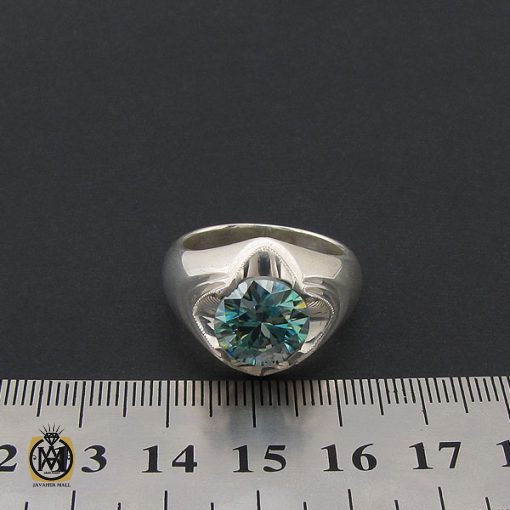 4 انگشتر موزانایت مردانه رکاب دست ساز - کد 8563 - تصویر 4