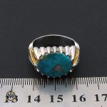 4 انگشتر فیروزه نیشابور صفوی مردانه رکاب دست ساز استاد شرفیان - کد 8570 - تصویر 4