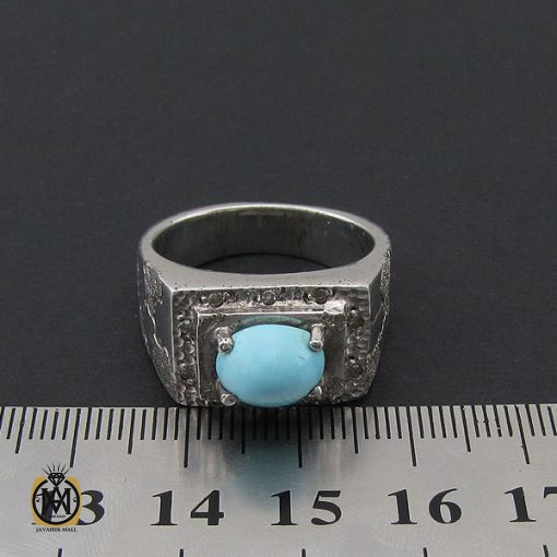 4 انگشتر فیروزه نیشابور صفوی مردانه رکاب دست ساز - کد 8572 - تصویر 4