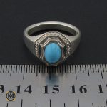 4 انگشتر فیروزه نیشابور مردانه رکاب هنر دست استاد شرفیان - کد 8578 - تصویر 4