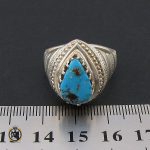 انگشتر فیروزه نیشابور اشکی مردانه رکاب هنر دست استاد شرفیان - کد 8580 - تصویر 4