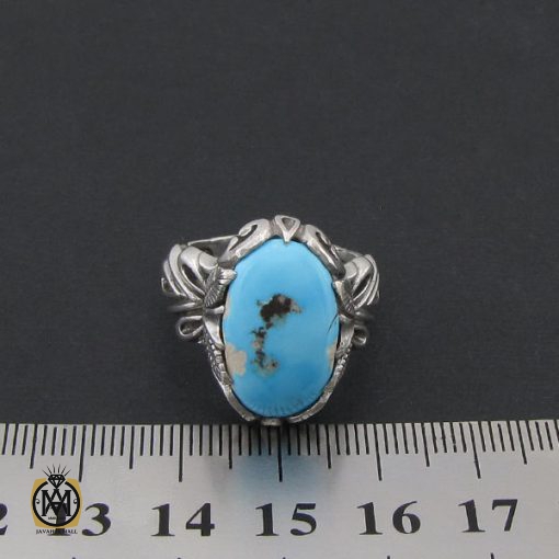 4 انگشتر فیروزه نیشابور مردانه ارزشمند - کد 8581 - تصویر 4