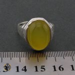 4 انگشتر عقیق زرد با حکاکی شرف الشمس مردانه - کد 8379 - تصویر 4