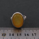 انگشتر عقیق زرد با حکاکی شرف الشمس مردانه - کد 8385 - تصویر 4