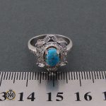 4 انگشتر فیروزه نیشابور زنانه طرح مهگل - کد 2083 - تصویر 4