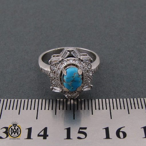 انگشتر فیروزه نیشابور زنانه طرح مهگل - کد 2083 - تصویر 4