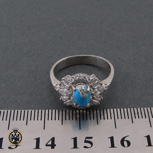 4 انگشتر فیروزه نیشابور زنانه طرح سمن - کد 2086 - تصویر 4