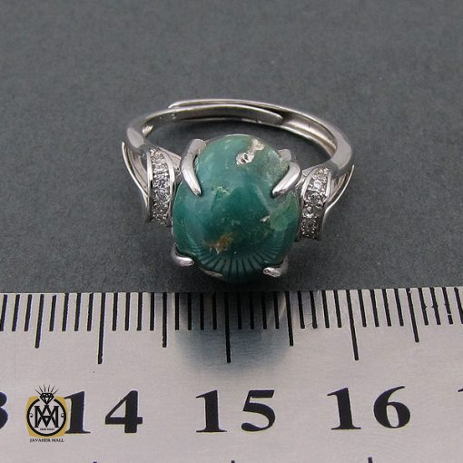 انگشتر فیروزه نیشابور زنانه طرح نوژان - کد 2091 - تصویر 4