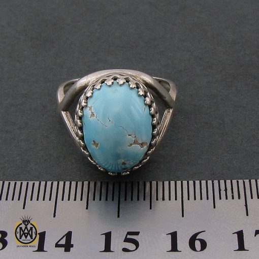انگشتر فیروزه نیشابور زنانه طرح مهدیس - کد 2071 - تصویر 4