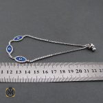 دستبند نقره طرح چشم زخم زنانه - کد 1072 - تصویر 4