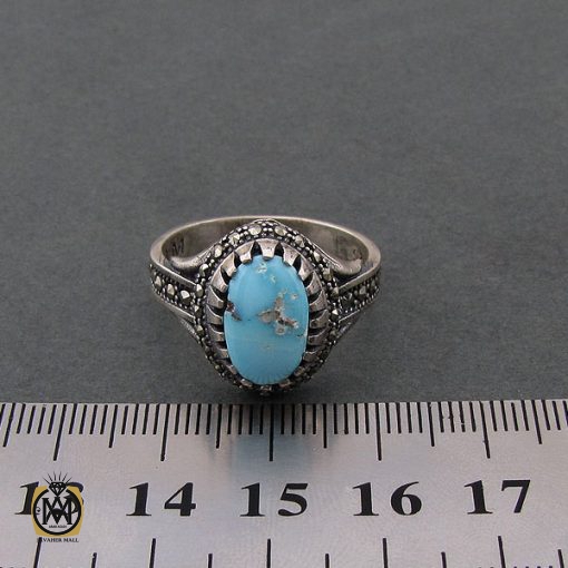 انگشتر فیروزه نیشابور زنانه طرح هستی - کد 2072 - تصویر 4