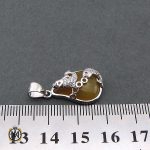 مدال عقیق طرح ماهی پر نگین زنانه - کد 3046 - تصویر 5