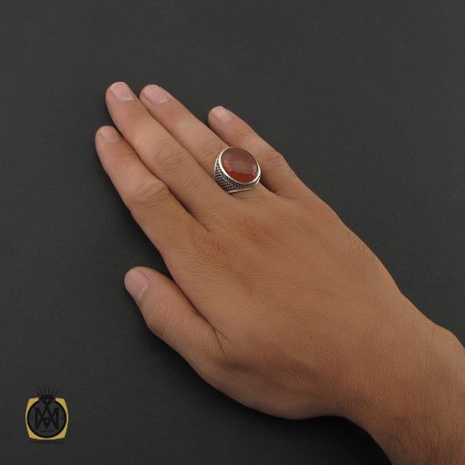 انگشتر عقیق یمن مردانه - کد 8419 - تصویر 5