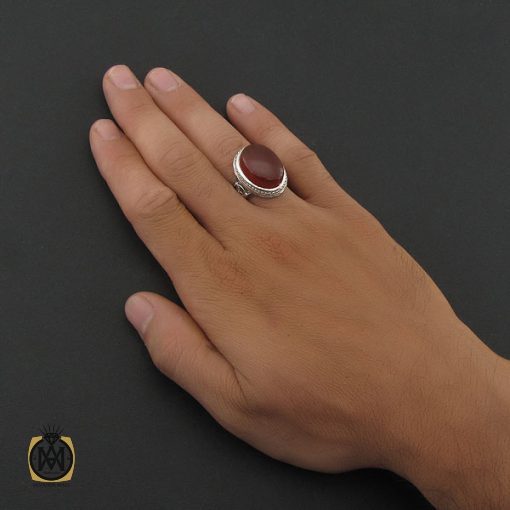 انگشتر عقیق یمن مردانه - کد 8420 - تصویر 5