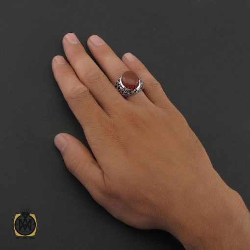 انگشتر عقیق یمن مردانه - کد 8422 - تصویر 5