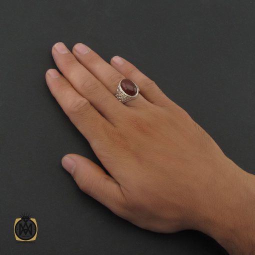 5 انگشتر عقیق یمن مردانه هنر دست استاد رحمانی - کد 8423 - تصویر 5