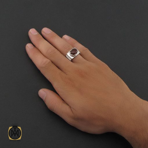 5 انگشتر عقیق یمن مردانه - کد 8424 - تصویر 5