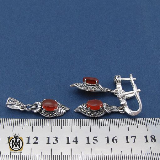 5 سرویس عقیق و مارکازیت طرح باران زنانه - کد 7057 - تصویر 5