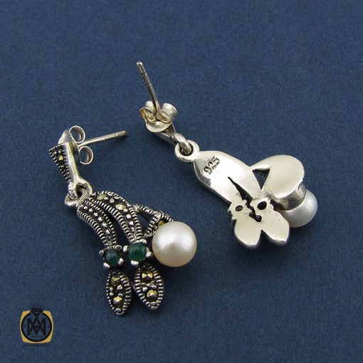 سرویس مروارید پرورشی اصل، جید و مارکازیت طرح کمند زنانه - کد 7062 - تصویر 6