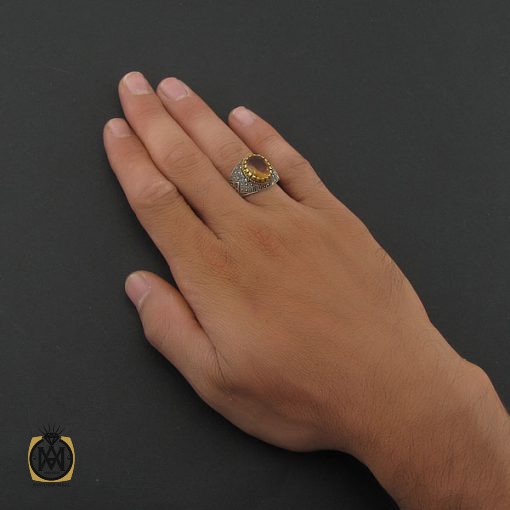 انگشتر زولتنایت و مارکازیت نقره مردانه - کد 8435 - تصویر 5