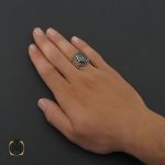 5 انگشتر حدید سینی با حکاکی ناد علی مردانه - کد 8354 - تصویر 5