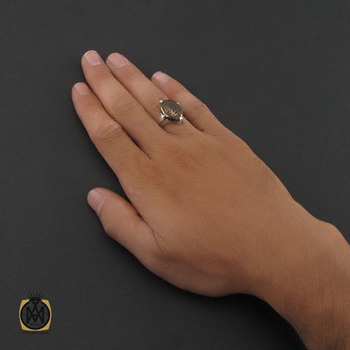 انگشتر حدید با حکاکی ید الله فوق ایدیهم مردانه – کد 8452 - تصویر 5