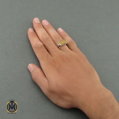 5 انگشتر عقیق یمن با حکاکی شرف الشمس استاد ضابطی دست ساز - کد 8468 - تصویر 5