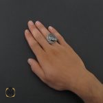 5 انگشتر حدید سینی با حکاکی کف العباس مردانه - کد 8356 - تصویر 5