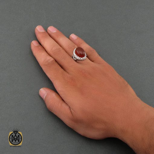 انگشتر عقیق یمن مردانه - کد 8476 - تصویر 5