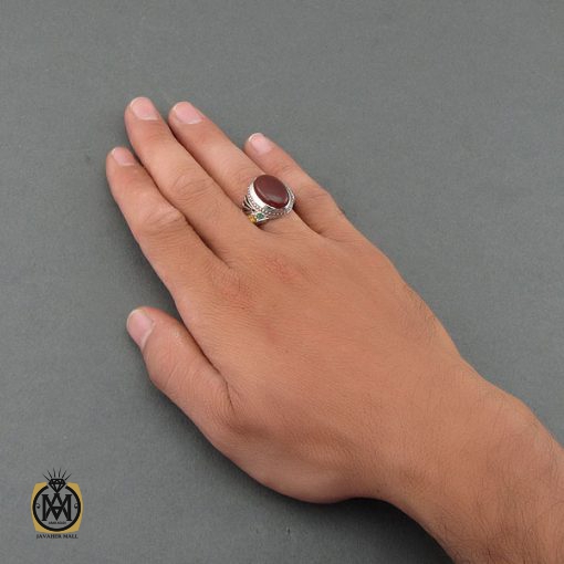انگشتر عقیق یمن، زمرد و یاقوت مردانه – کد 8477 - تصویر 5