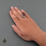 5 انگشتر عقیق یمن مردانه درشت و خوش رنگ – کد 8482 - تصویر 5