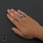 انگشتر حدید سینی با حکاکی الله و پنج تن مردانه - کد 8357 - تصویر 5