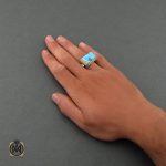 5 انگشتر فیروزه نیشابوری مرغوب مردانه - کد 8488 - تصویر 5