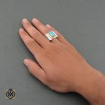 انگشتر فیروزه نیشابوری ارزشمند مردانه دست ساز - کد 8489 - تصویر 5