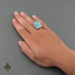 5 انگشتر فیروزه نیشابوری درشت و مرغوب مردانه دست ساز - کد 8493 - تصویر 5