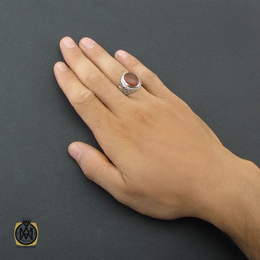 5 انگشتر عقیق یمن مردانه دست ساز - کد 8510 - تصویر 5