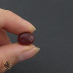 5 نگین تک عقیق یمن با حکاکی و من یتق الله اثر استاد ضابطی - کد 9024 - تصویر 6