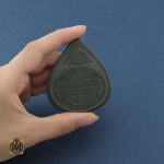 5 نگین تک یشم اشکی با حکاکی سوره الرحمن - کد 9028 - تصویر 5