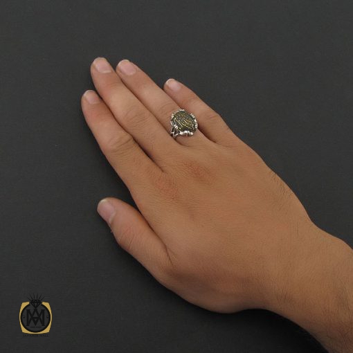 انگشتر حدید سینی با حکاکی لا فتی الا علی لا سیف الا ذوالفقار مردانه - کد 8362 - تصویر 5