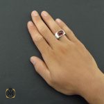 انگشتر عقیق یمن خوش رنگ طرح صفوی مردانه - کد 8516 - تصویر 5