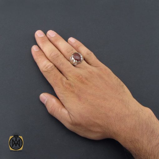 انگشتر عقیق یمن مردانه هنر دست استاد شرفیان - کد 8517 - تصویر 5
