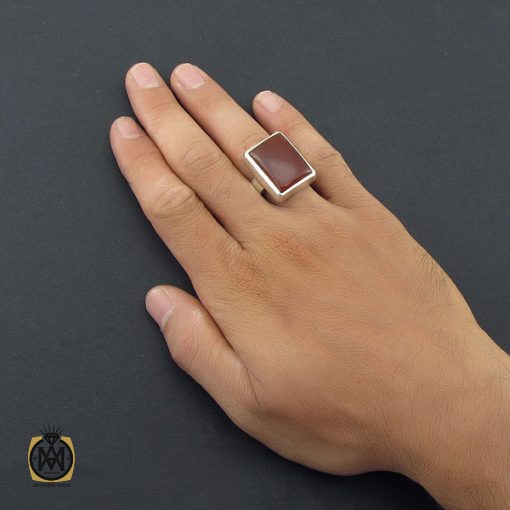 انگشتر عقیق یمن مردانه رکاب هنر دست استاد قاسمی - کد 8523 - تصویر 5