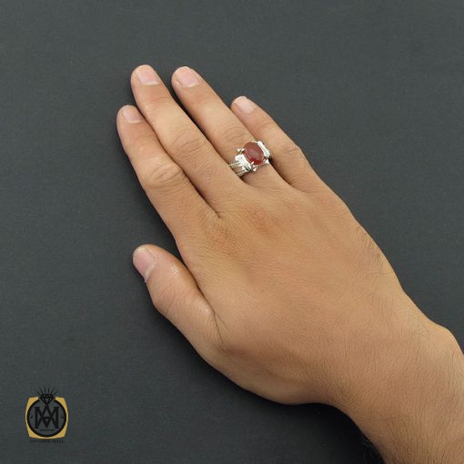 انگشتر عقیق یمن مردانه دست ساز - کد 8532 - تصویر 5