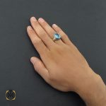 انگشتر توپاز آبی مردانه دست ساز - کد 8541 - تصویر 5