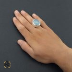 5 انگشتر آکوامارین مردانه مرغوب - کد 8554 - تصویر 5