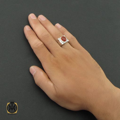 انگشتر عقیق یمن مردانه مرغوب - کد 8560 - تصویر 5